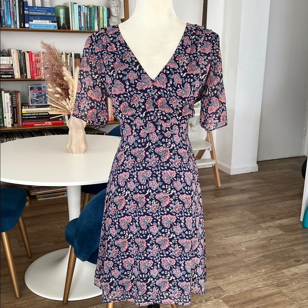 Madewell Navy Floral Patterned Dress